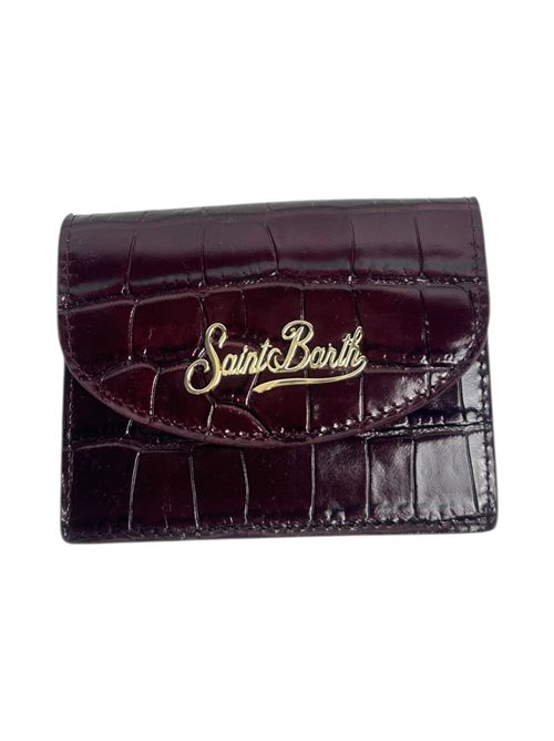 portafoglio donna mini stampa cocco bordeaux MC2 Saint Barth | CARD HOLDER-PRINTED CROCO LEATHER45
